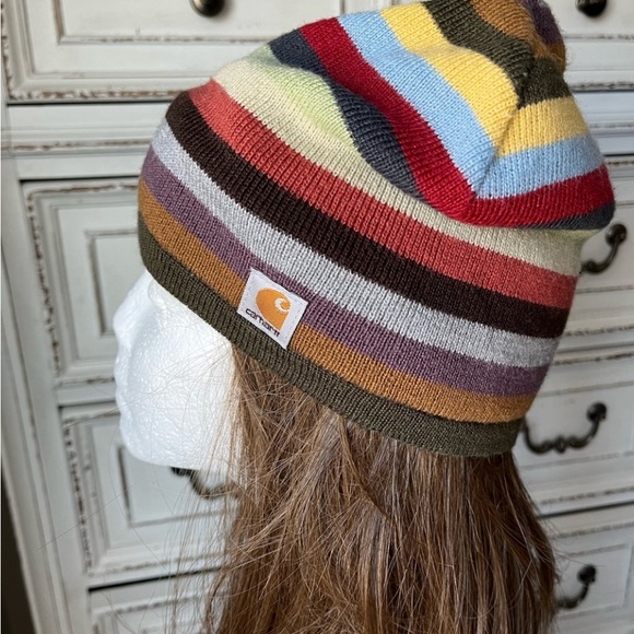 Carhartt Accessories - CARHARTT STRIPE FLEECE LINED KNIT BEANIE